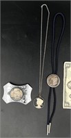 Silver Dollar Jewelry - Belt Buckle, Pendant, Bolo