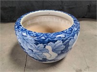 Asian porcelain flower pot