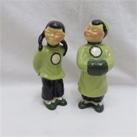 Asian Woman & Man Figurines - Ceramic Arts Studio