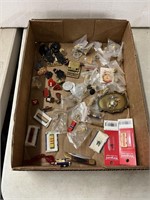 Large box of assorted Marine Corps pins, belt