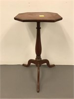 Early mixed wood candle table