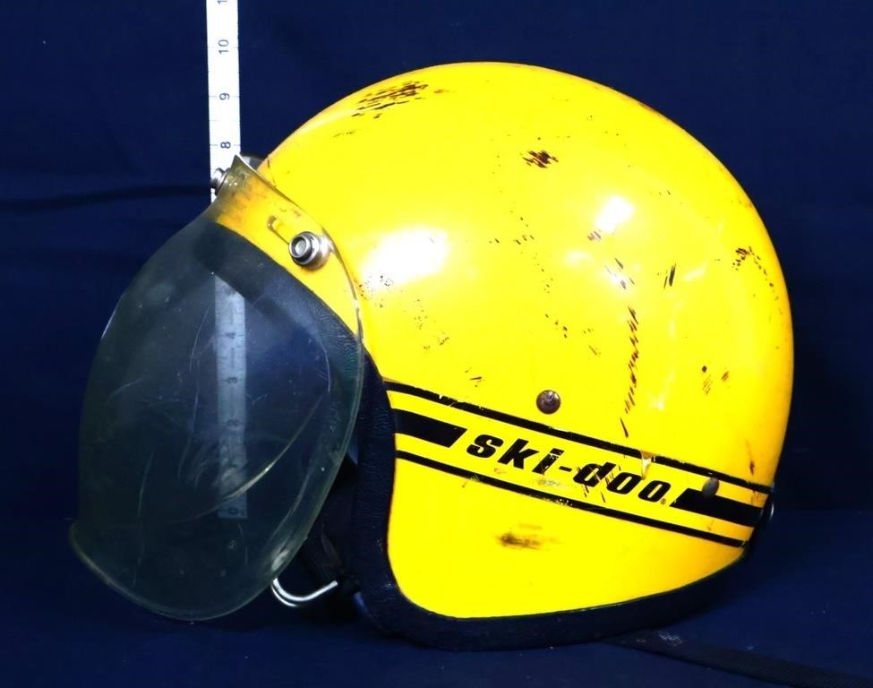 Vintage yellow Ski Doo helmet, see photos