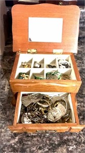 Nice jewelry box full of jewelry some sterling