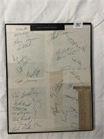 FRAMED AUTOGRAPHS OF 1967 STEELERS WITH