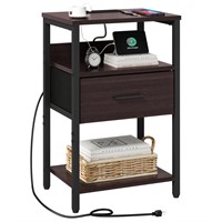 LDTTCUK Nightstand with Charging Station, Bedside