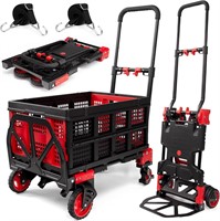 NEW 2 in 1 Folding Truck Dolly with Basket,330LBS