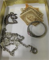 Vintage Stamps & Jewelry - Some Marked Sterling