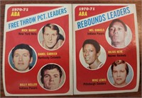 Basketball 1970 Leaders Cards
