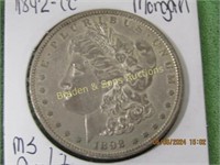 US 1892 KEY DATE CARSON CITY MORGAN SILVER DOLLAR