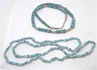 LOT 2 ARTISAN STERLING SILVER & TURQUOISE NECKLACE