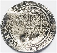 Elizabeth I 1584 silver 6 Pence coin 26mm