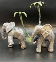 POTTERY BARN ELEPHANT BOOK ENDS & CANDLE HOLER
