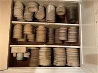 3 shelves plates and bowls