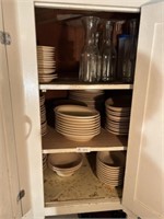 3 shelves plates and bowls
