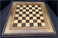 Antique Handcrafted Wood Inlaid Chess Board.