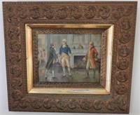 Framed print on board of Colonial scene in