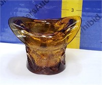 Amber Art Glass Hat