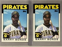 (2) 1986 BARRY BONDS ROOKIE TOPPS CARDS