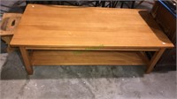 Oak coffee table shelf below, 16 x 48 x 23, (140)
