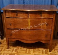 Antique solid wood 4 drawer dresser, 20 x 38 x 34
