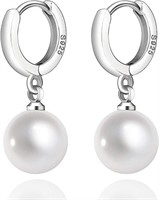 Elegant Round 10mm Pearl Drop Earrings