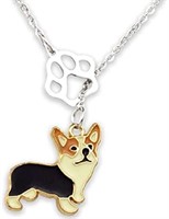 Cute Corgi & Paw Dog Lover Necklace
