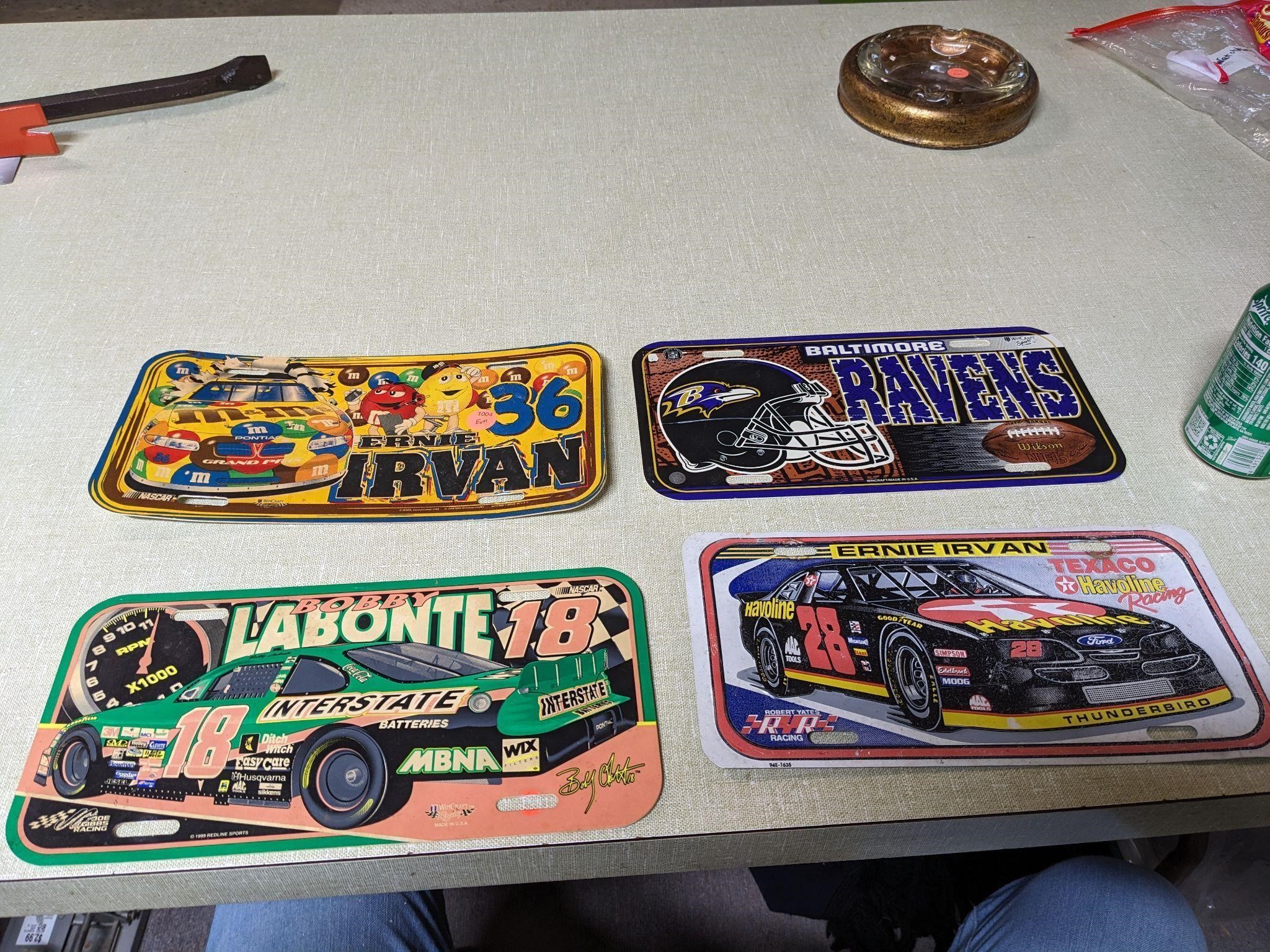 3 VTG NASCAR & Ravens Vanity Plates
