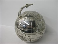 Mid-Century Silver-Plated Globe Ice Bucket