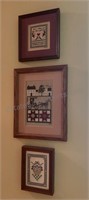 Cross Stitch Framed Art 3 Pieces