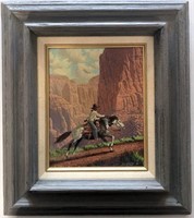 Robert Becenti Jr, Indian on Horseback Oil/Board