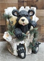 Bear In A Stump Yard Art