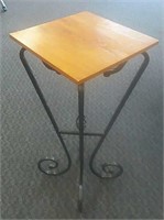 Metal Stand with Wood Top