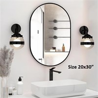 NEUWEABY Oval Bathroom Mirror Capsule Wall Vanity