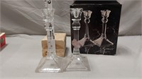Toscany lead crystal candlestick holders iob