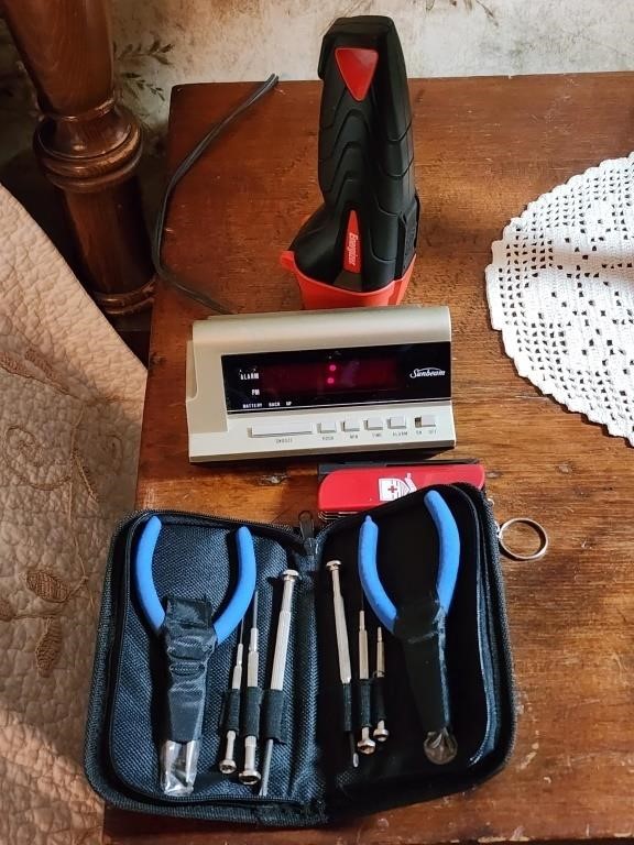 Tool Set Alarm Clock and Light