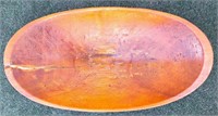 ANTIQUE SOLID WOODEN OVAL DOUGH BOWL 21" LONG