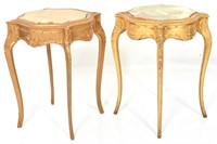 2 Gilt Onyx Top Stands