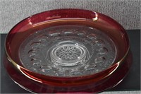 Tiffin Franciscan Crown Thumbprint Ruby Plate