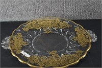 Silver City Glass Gold Overlay Anniversary Plate