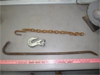30" Crow Bar / 2" Tow - Lift Hook / Chain Section