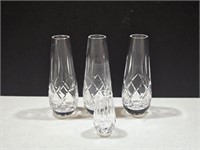 (3) Crystal Bud Vases
