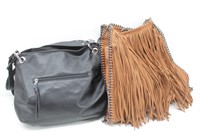 (2) Large Handbags/Purses: 1-Fringed Hobo Bag