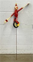 Vintage Style Wooden Clown Whirligig