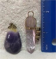 2 Gemstone Necklace Pendants