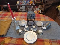 Lot of  silver and  silver toned  candle holders