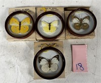 4 Enesco Butterfly Disk / Coasters