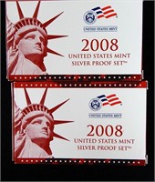 (2) 2008 US Mint Silver Proof Sets (28) Coins