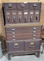 ANTIQUE Y & E WOOD FILING CABINET