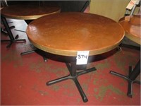 30" X 30" COPPER TOP ROUND SINGLE PEDESTAL BAR