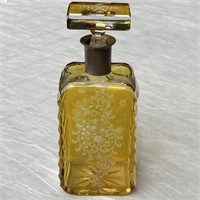 Amber Cut-to-Clear Decanter Trimmed in Silver